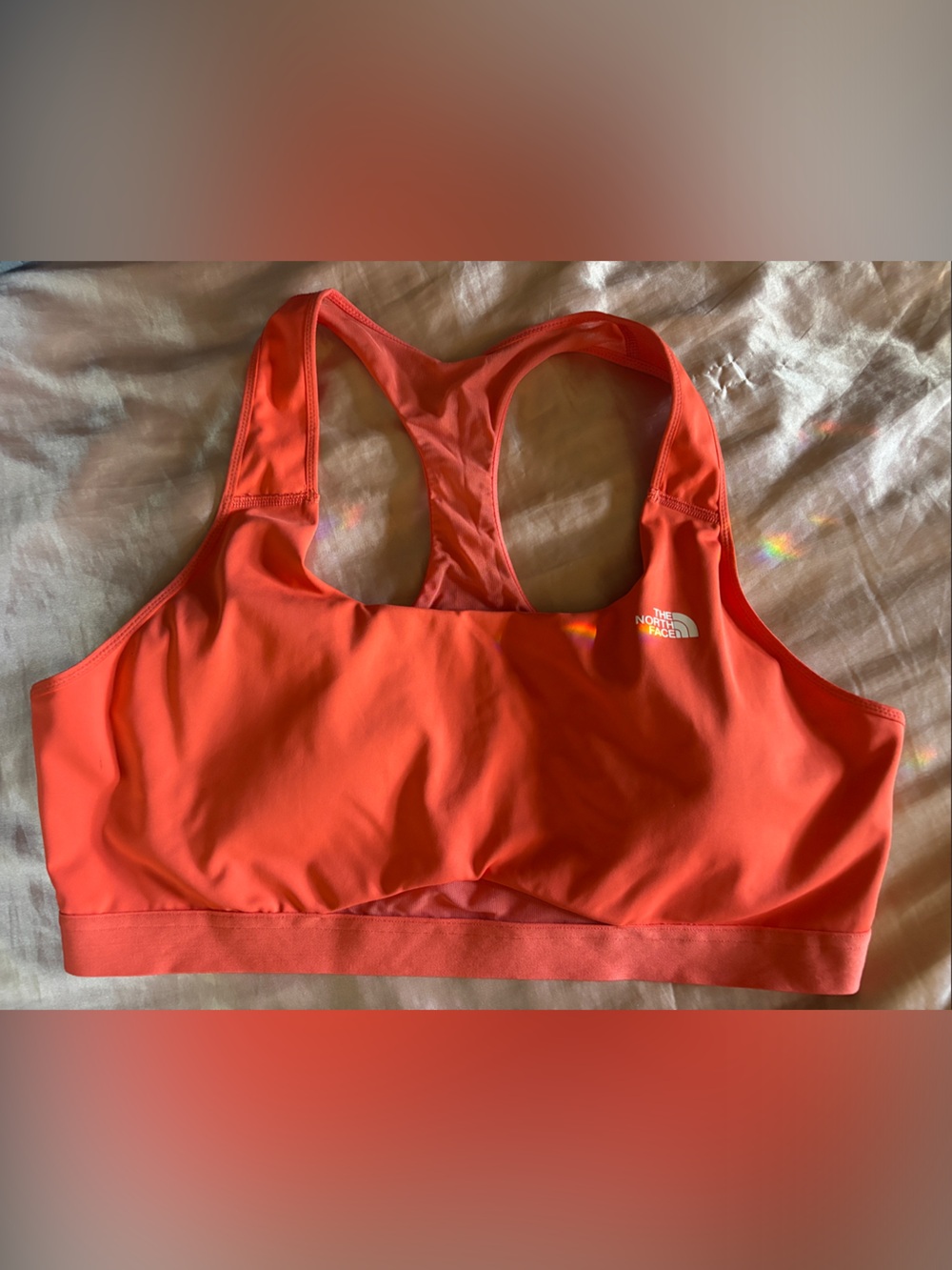 The North Face Women's Coral Racerback Sports Bra - Bright Coral